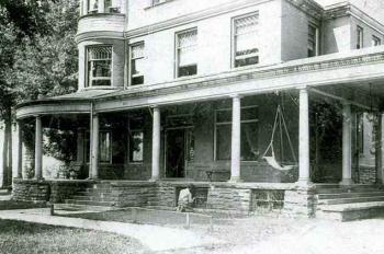 view of porch in 1800s or early 1900s