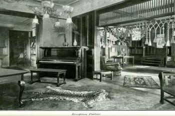 reception parlor view in 1800s or early 1900s