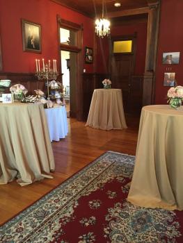 tables setup in another of the mansion's parlors